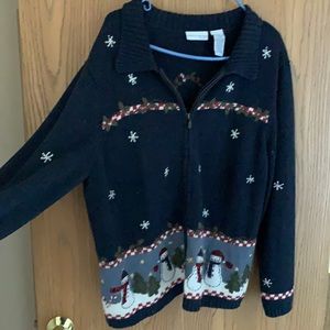 Croft and Barrow size 1X zip-up Christmas sweater